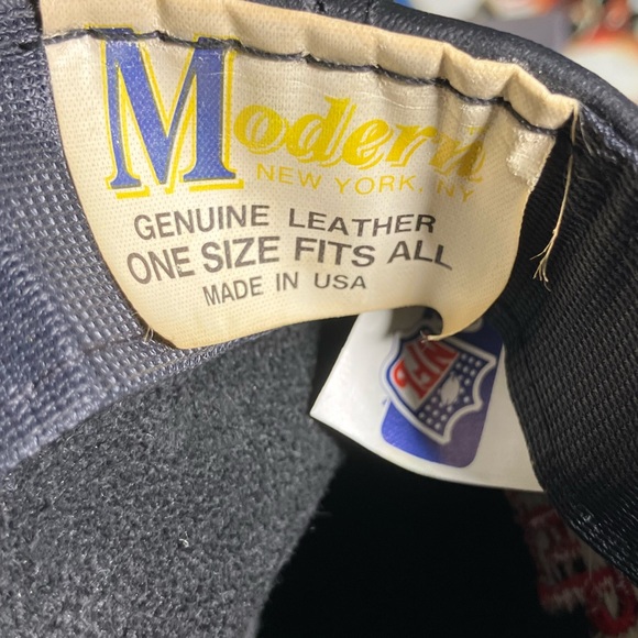 Vintage 80s New York Giants NFL branded football genuine leather snapback hat - Picture 9 of 9